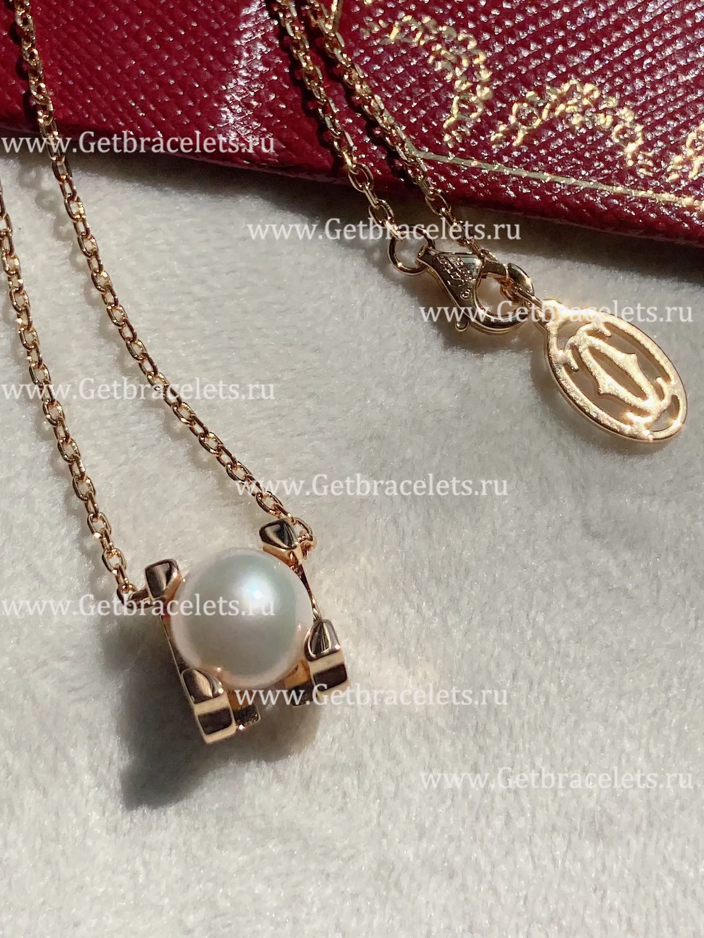Replica C DE Cartier Necklace Rose Gold with Pearl B7059000
