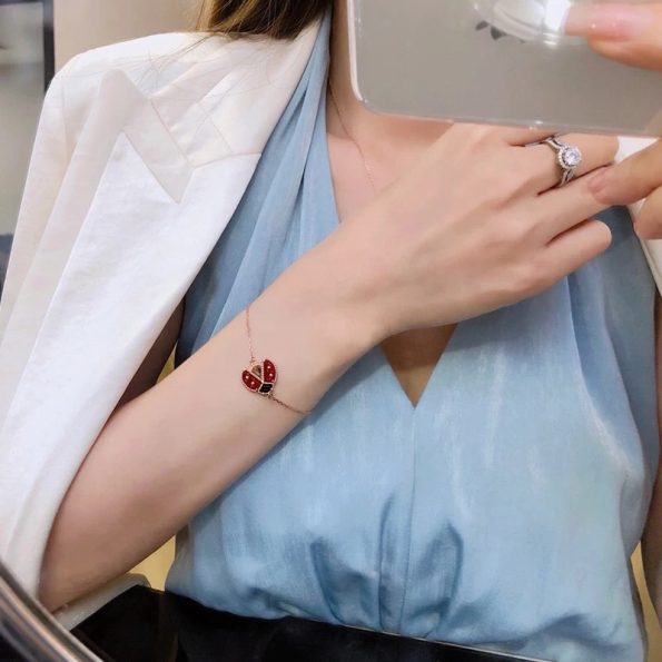 Ladybug Bracelet, Two Style, Perfect Van Cleef Dupe, Rose Gold