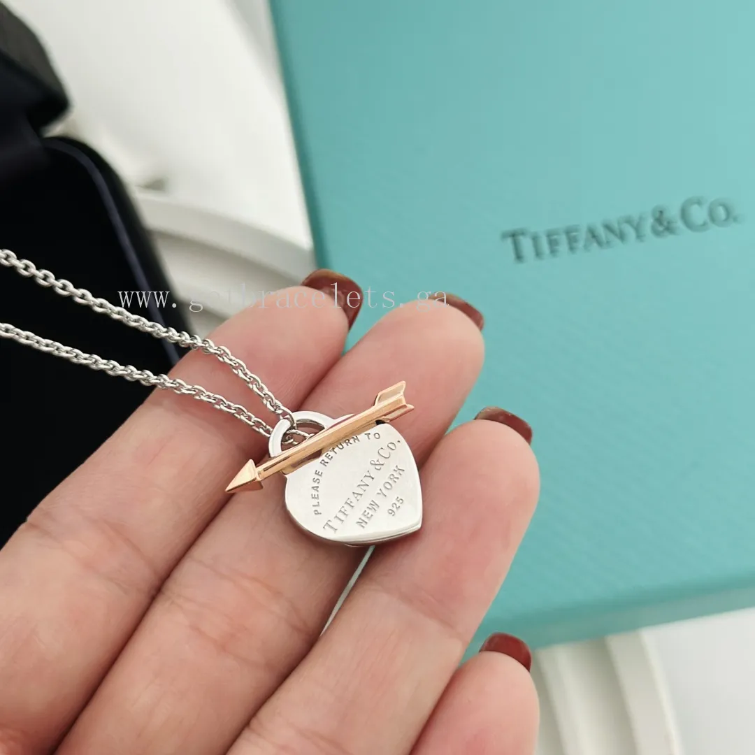 Tiffany Lovestruck Heart Tag Necklace in Silver and Rose Gold