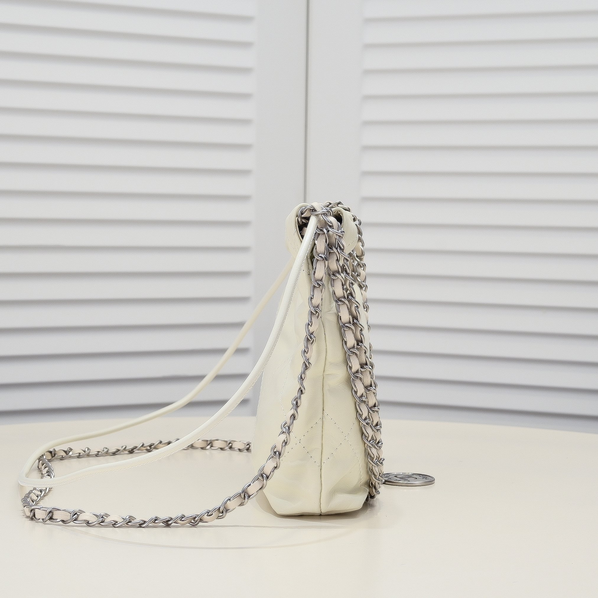 Chanel 22 Trash Bag Silver Hardware Mini Shoulder Bag Handbag