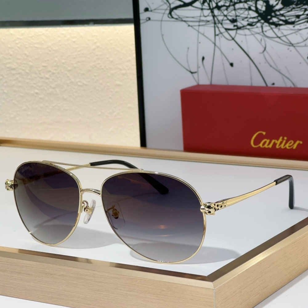 Cartier  Metal frame  Sunglasses Top quality （Replica）