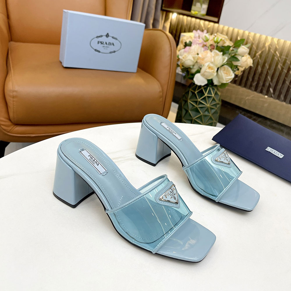 Prada  Leather Chunky Sandals Slide Sandal (Replica)