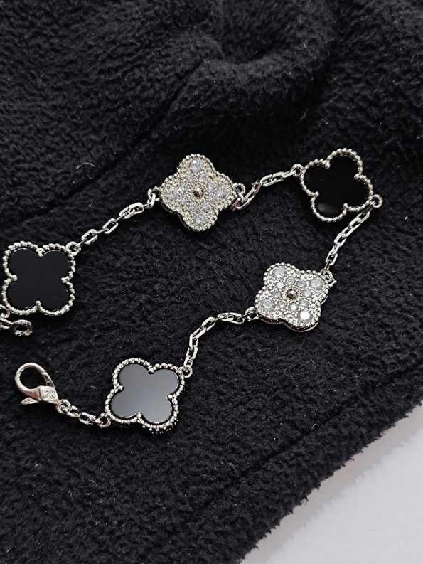 Van Cleef Bracelet Dupe, Black Clover Bracelet, Diamonds