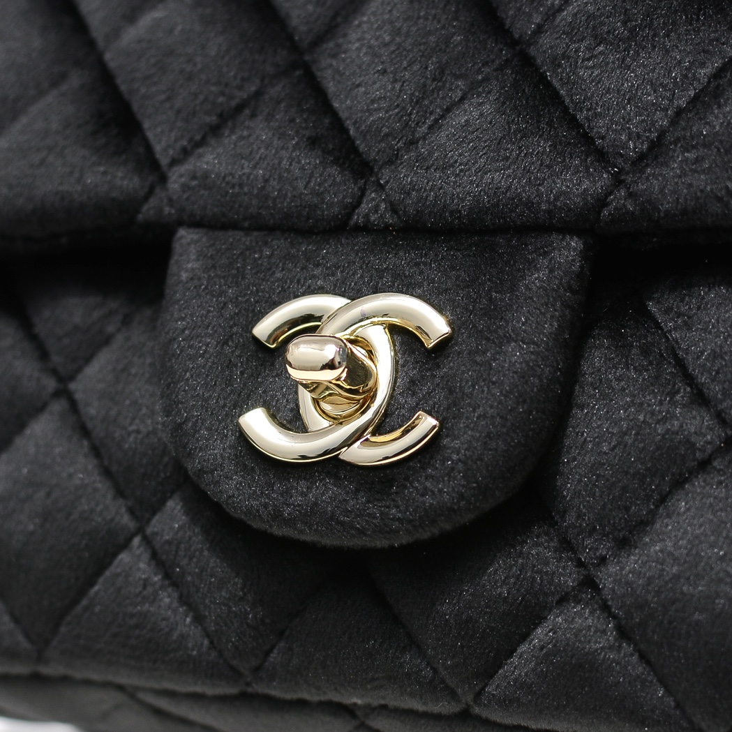 Chanel 1786 Velvet Rhinestones Shoulder Bag Handbag