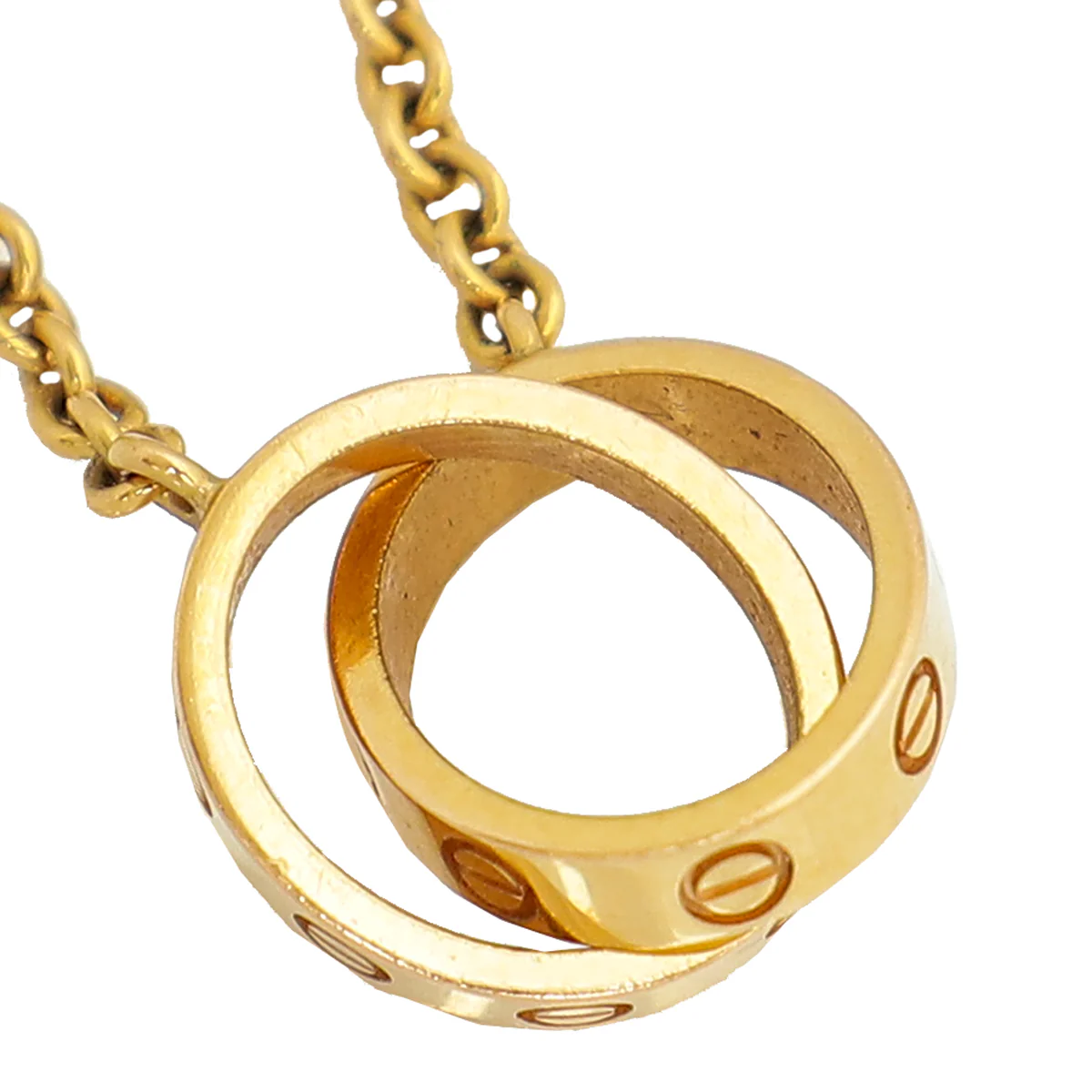 Cartier 18K Rose Gold Love 2 Hoops Necklace