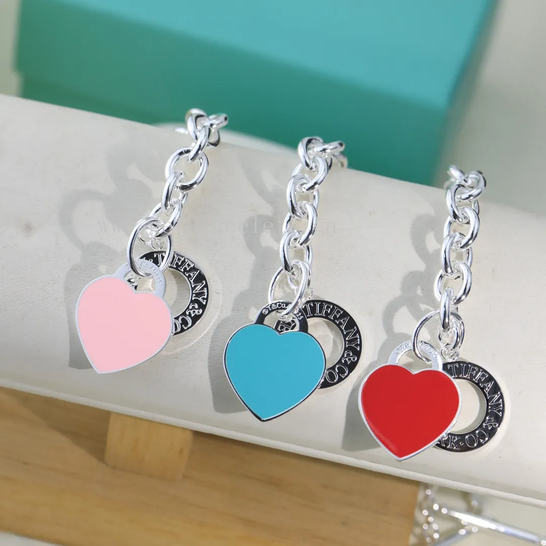 Return to Tiffany Heart Tag Toggle Bracelet in Silver Blue/Pink/Red