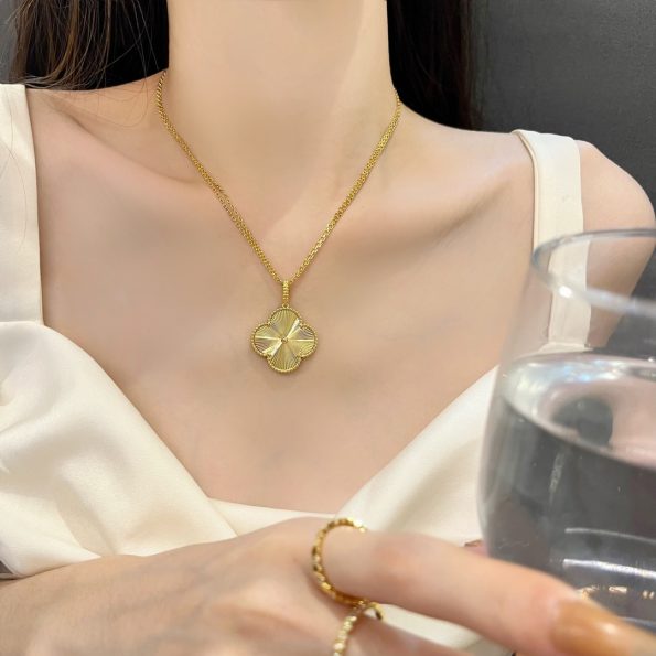 Van Cleef Necklace Dupe, Gold Clover Leaf Necklace Large