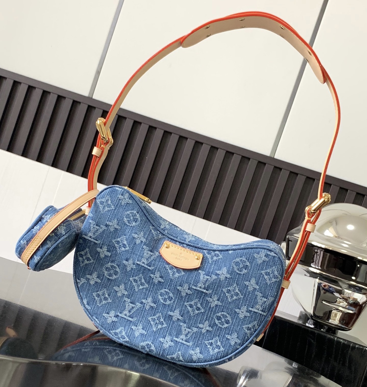 Louis Vuitton LV CROISSANT Denim Handbag Shoulder Bag(Replica)