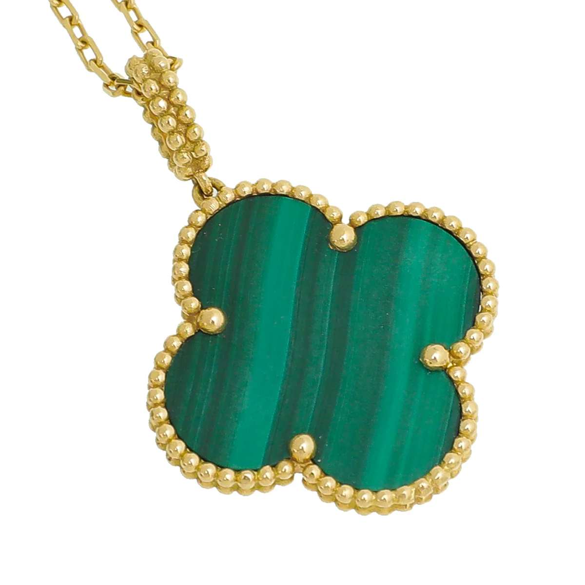 Van Cleef & Arpels 18K Yellow Gold Malachite Magic Alhambra Long Necklace