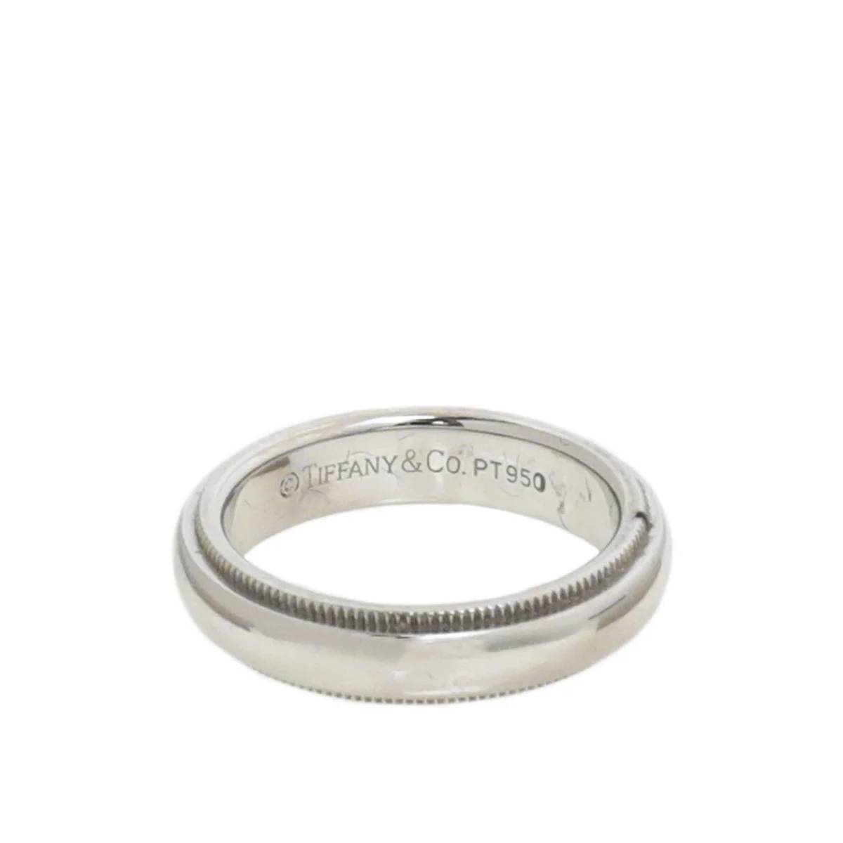 Tiffany & Co Platinum Milgrain Wedding Band Ring 47