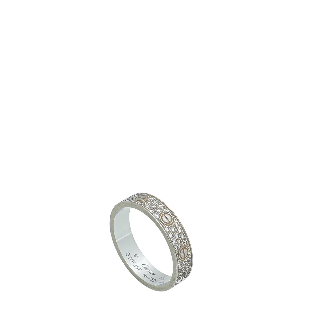 Cartier 18K White Gold Diamond - Paved Love Ring 59