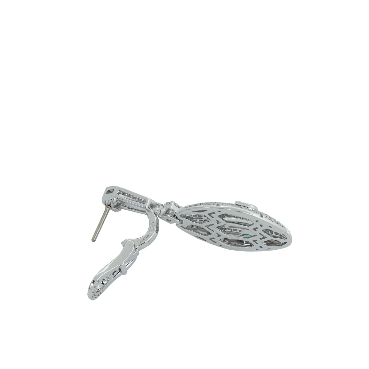 Bvlgari 18K White Gold Emeralds & Diamonds Serpenti Earrings