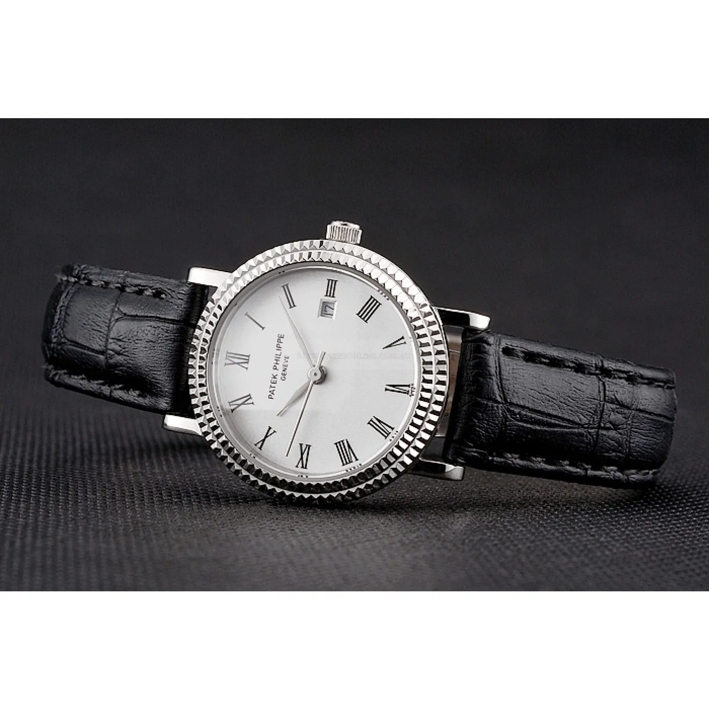 Calatrava Roman Dial White 28 mm, Stainless Steel