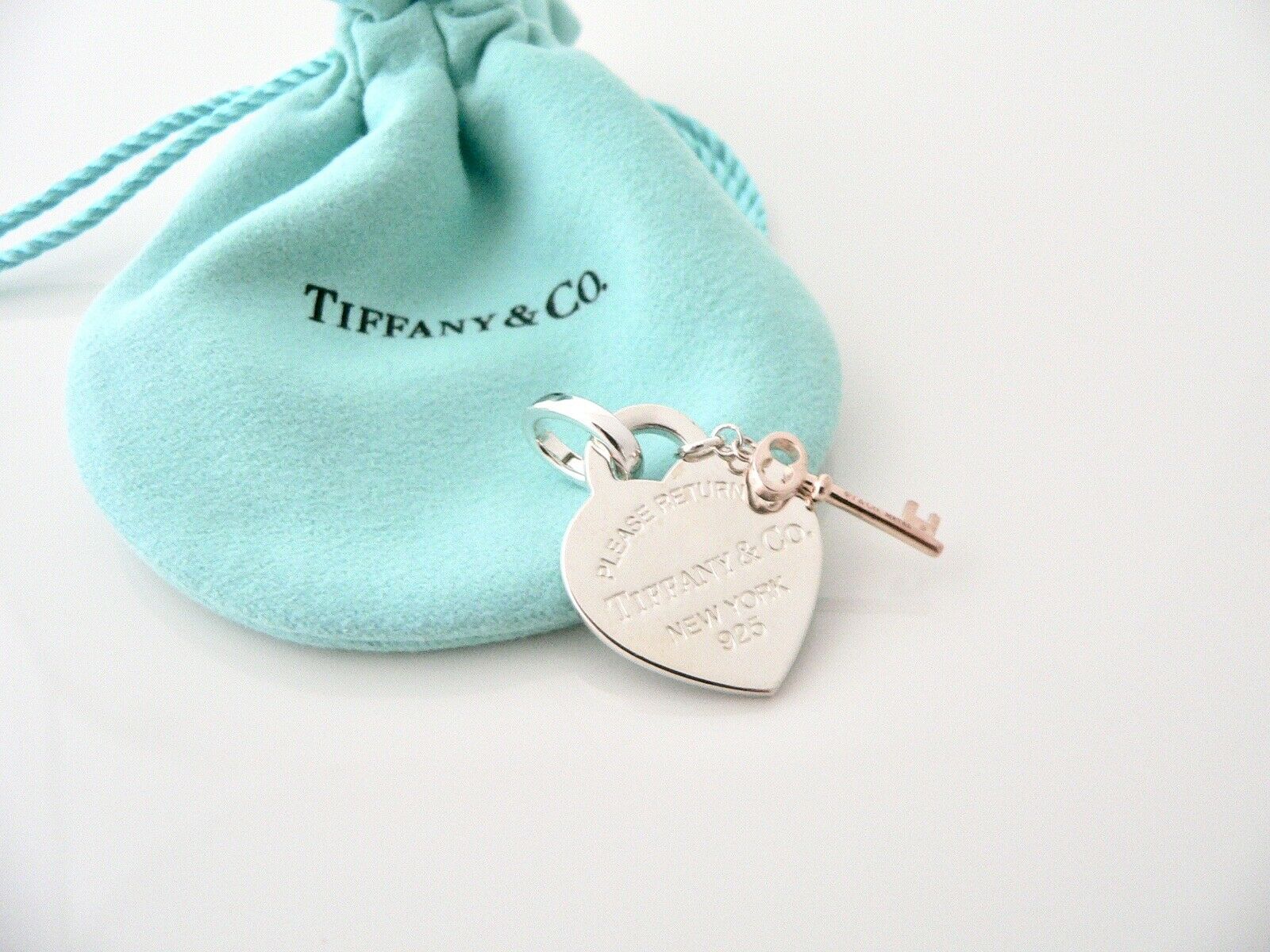 Return to Tiffany & Co Heart Key Charm Clasp Silver Rubedo Clasp Gift Pouch Love