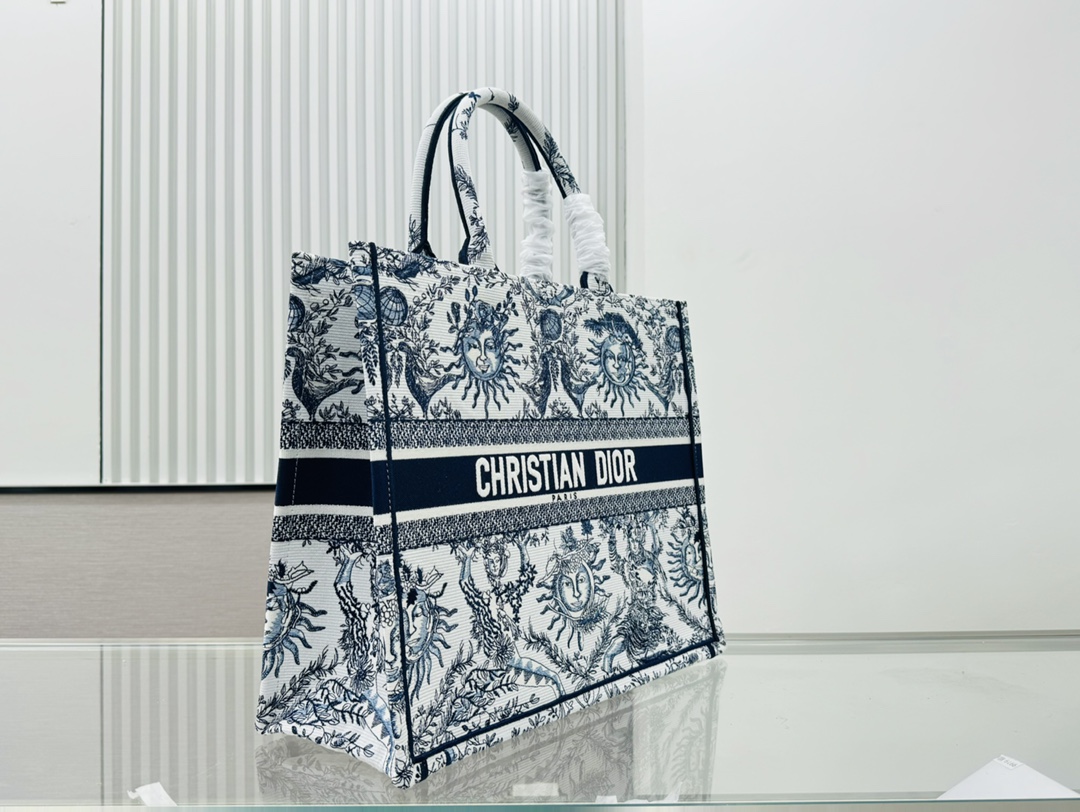 Dior Book Tote Embroider Large Shoulder Bag Handbag