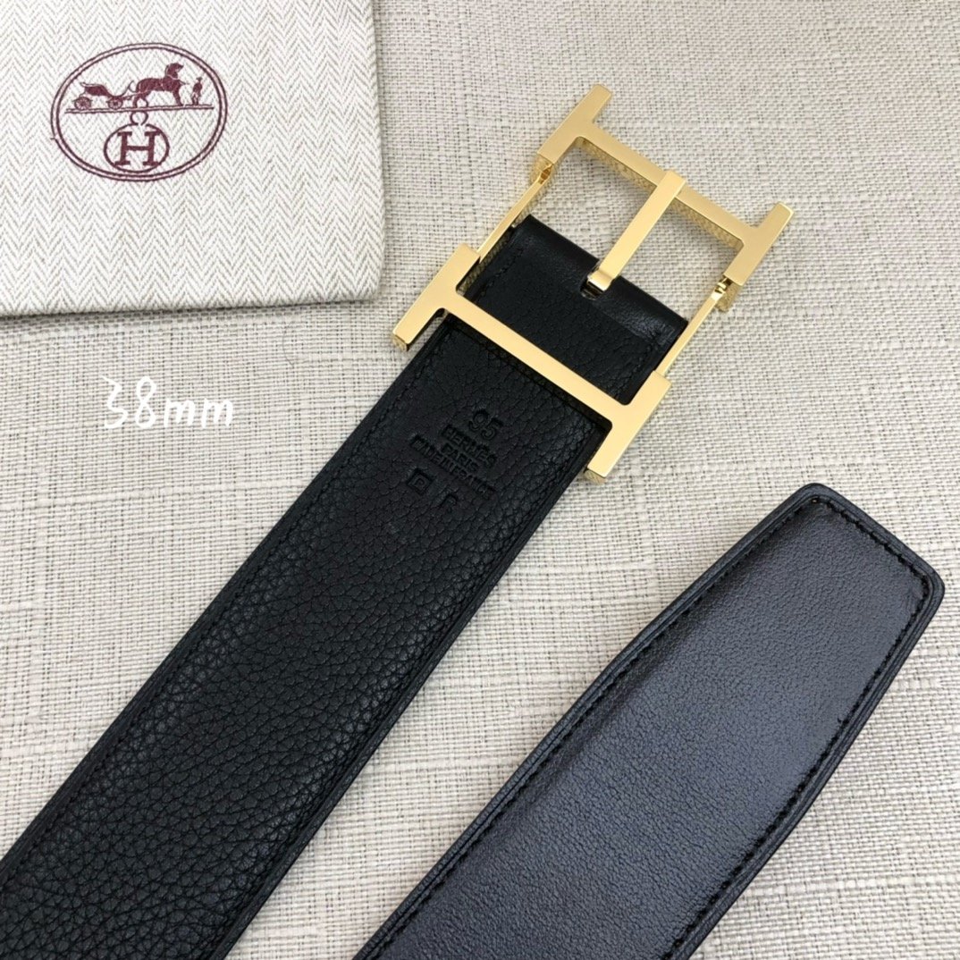 Hermes H Belt Buckle & Reversible Black For Women, Women Belt 380MM