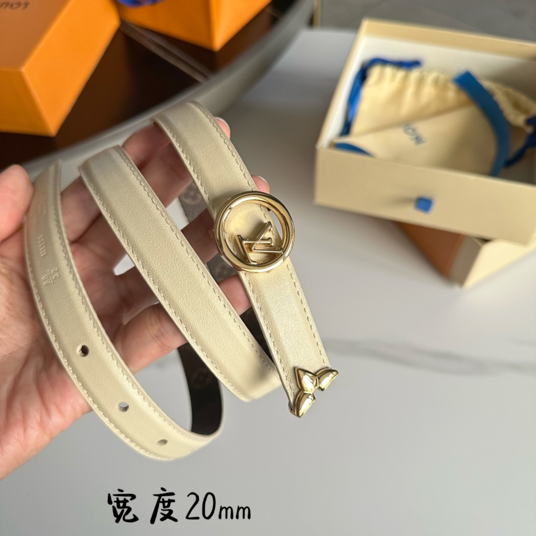 Louis Vuitton LV Leather Belts 1:1 Mirror Version