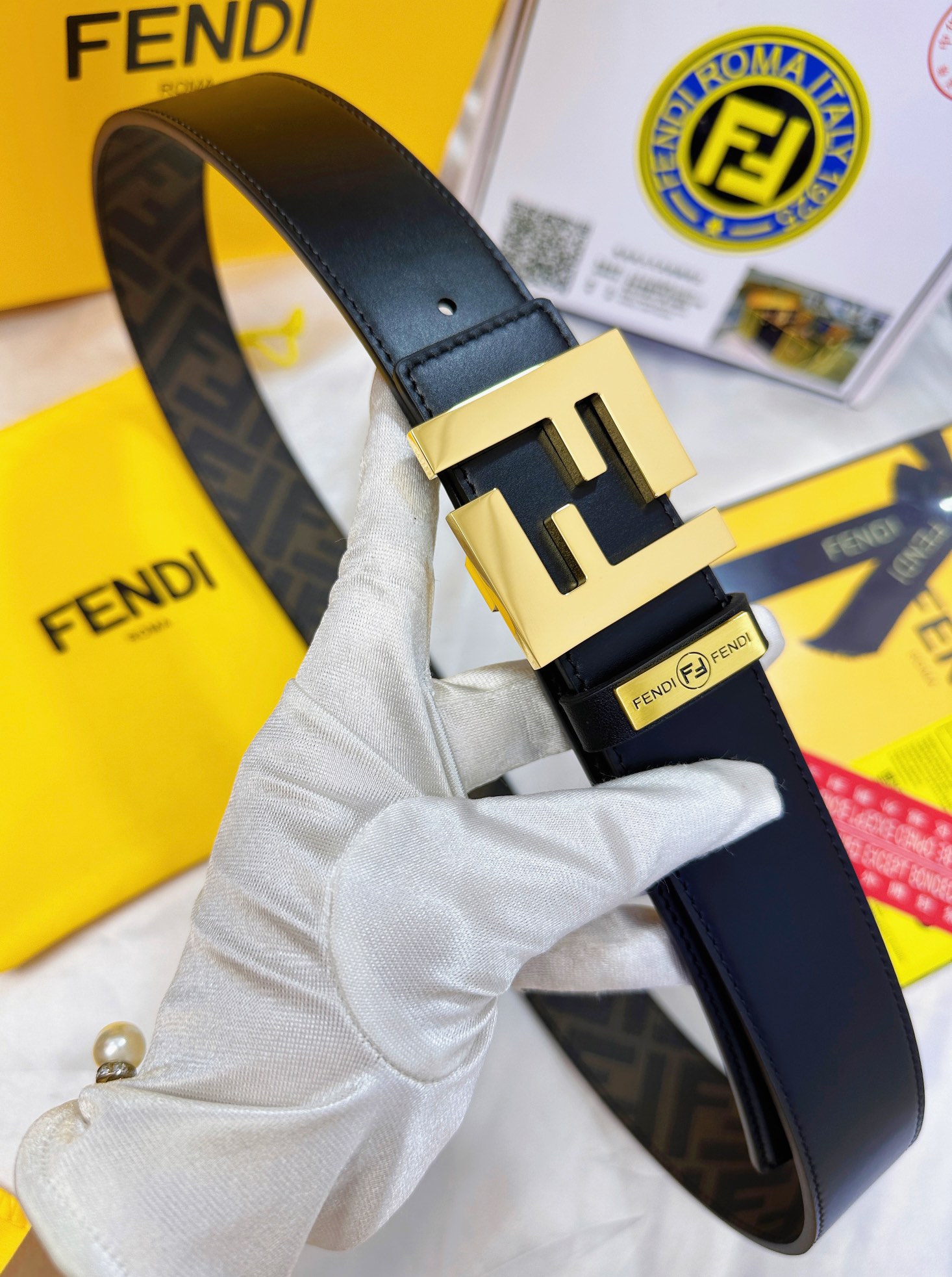 Fendi Leather Belts 1:1 Mirror Version