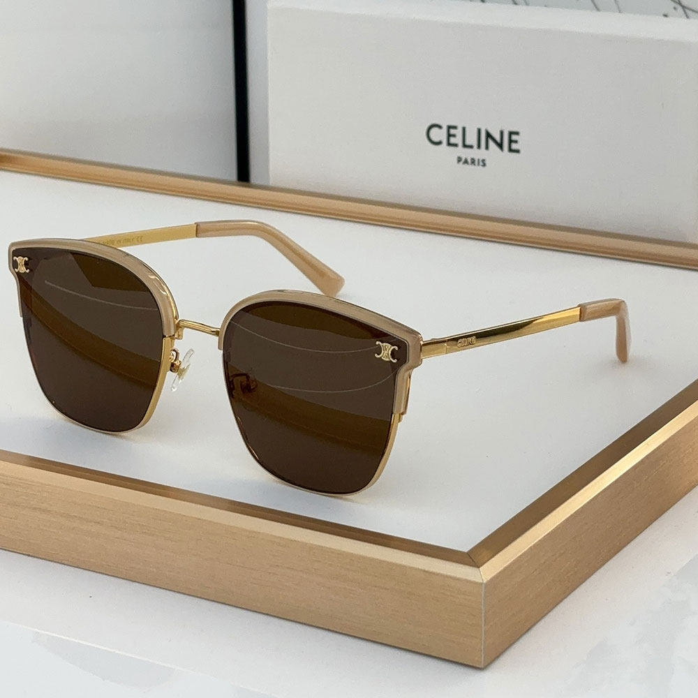 Celine  Metal Front Frame Logo  sunglasses Top quality （Replica）
