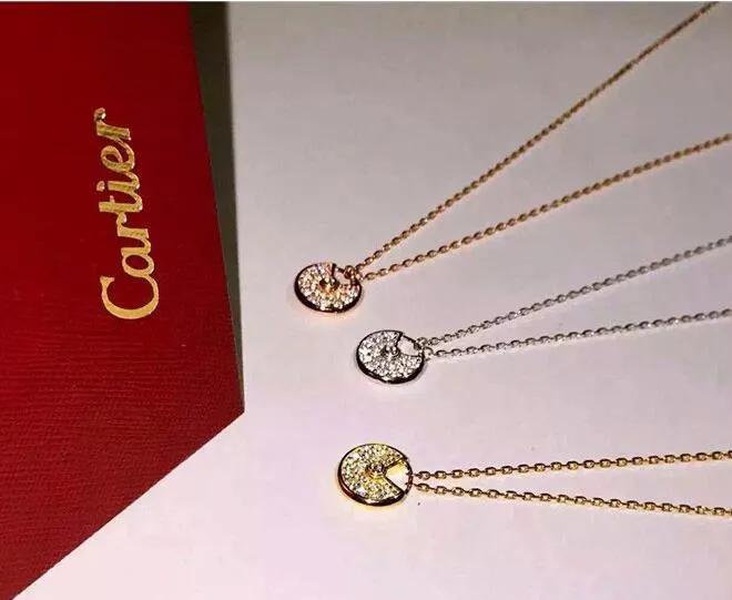 Amulette de Cartier Diamond Necklack in Yellow Gold, White Gold and Pink Gold