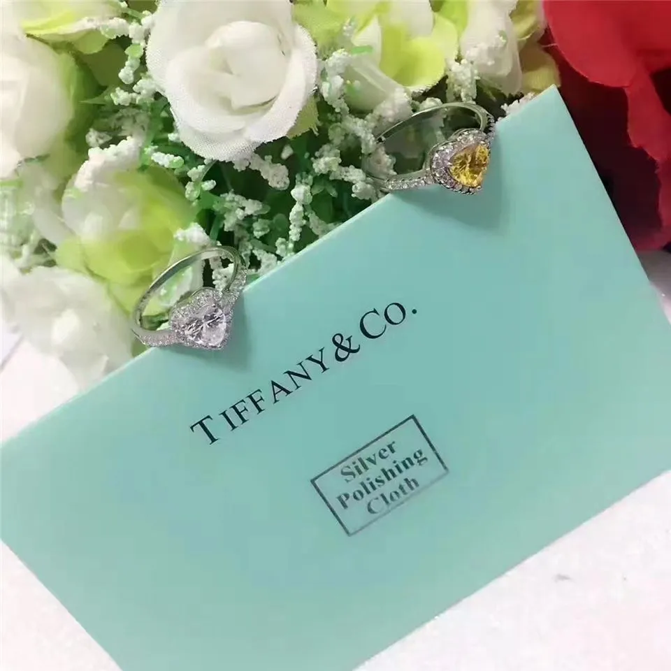 Tiffany Soleste Heart-shaped Ring Yellow/White Crystals Gorgeous Jewelry New York Fashion 28681178