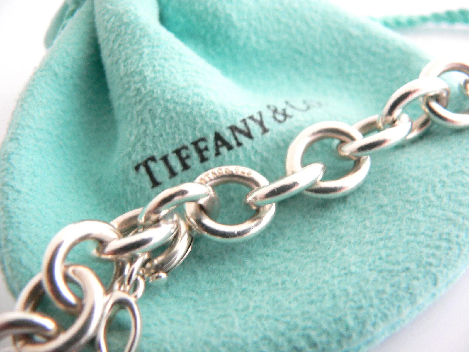Tiffany & Co Silver Nature Butterfly Bracelet Bangle Charm Clasp Gift Pouch Love