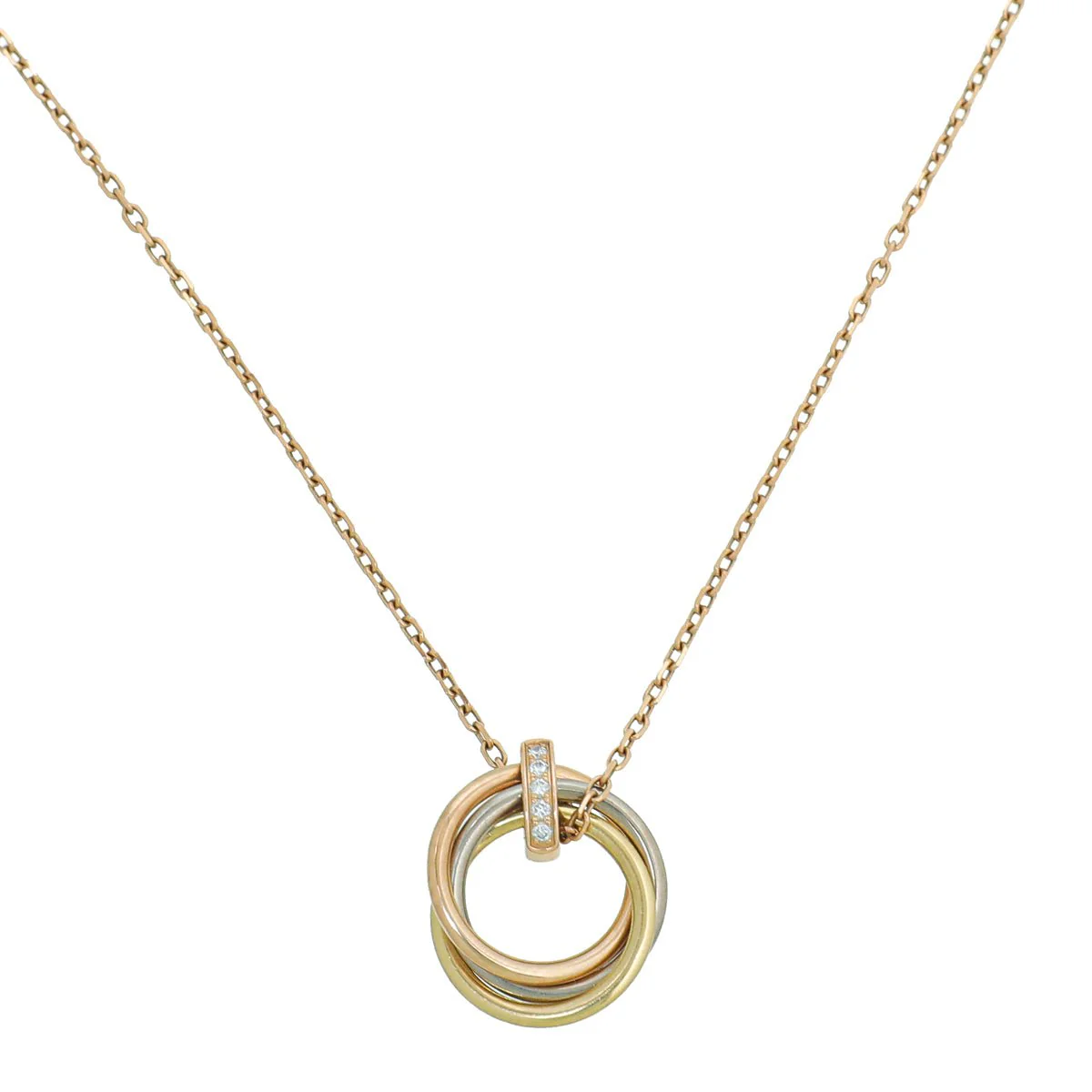 Cartier 18K Trinity Gold Diamond Necklace