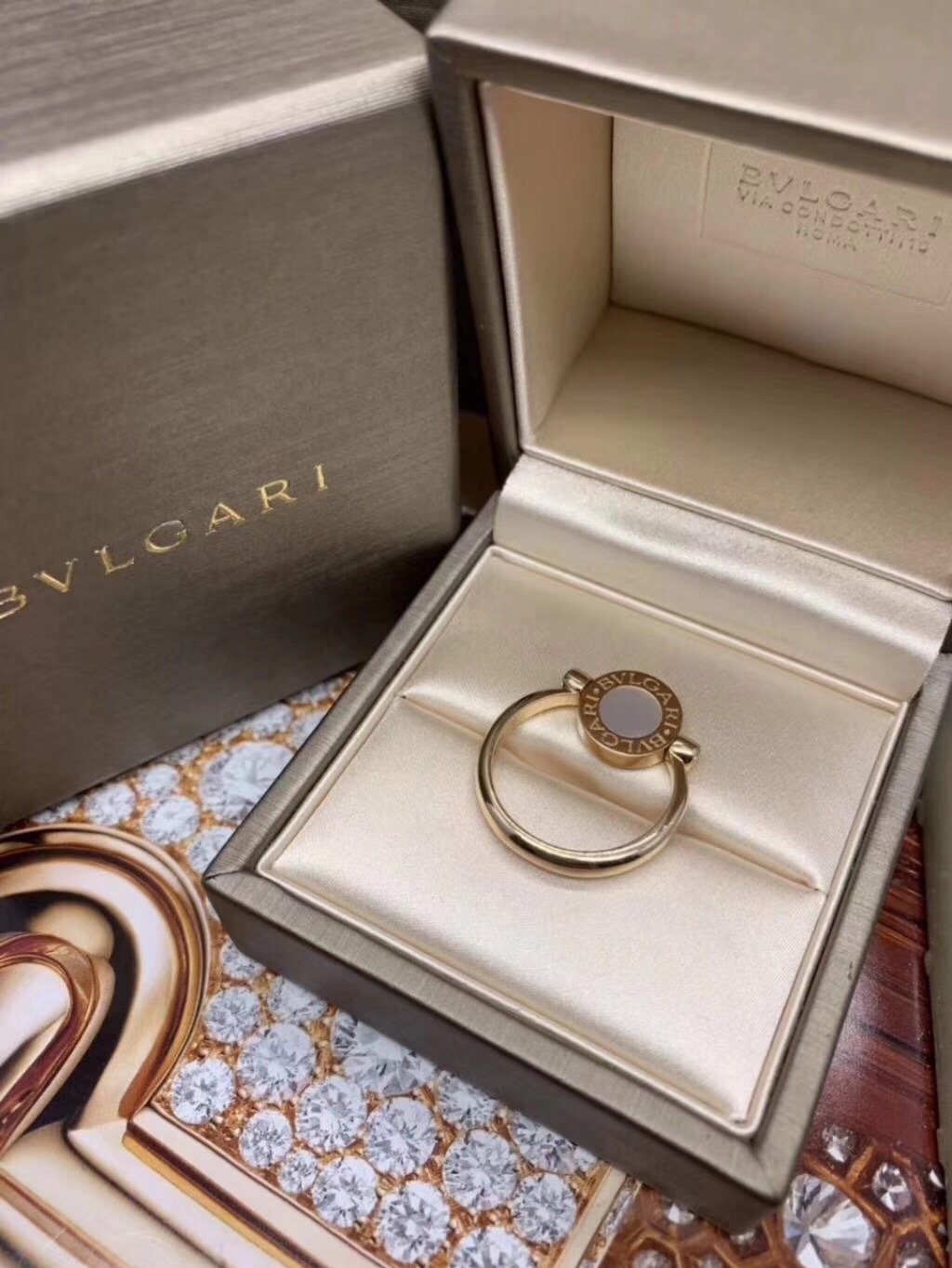 BVLGARI BVLGARI RING, White & Black