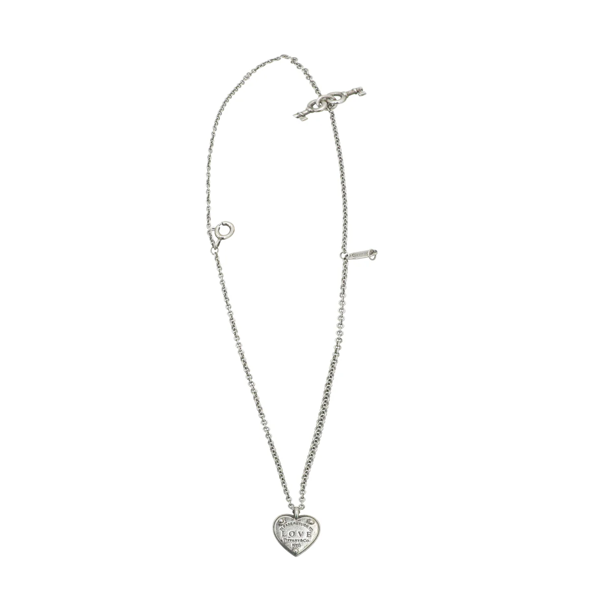 Tiffany & Co Silver 925 Heart Key Charm Bracelet