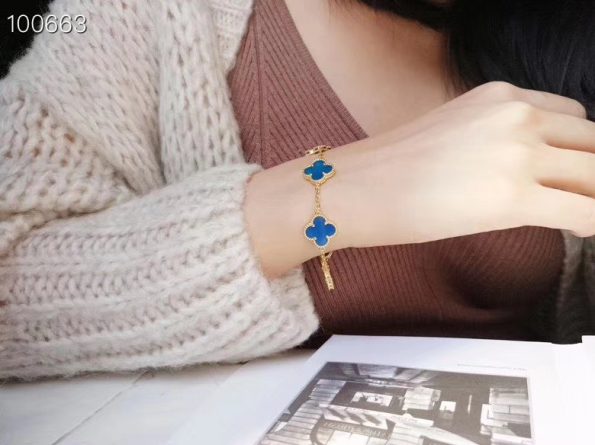 Van Cleef Clover Bracelet Dupe, Blue Clover Bracelet