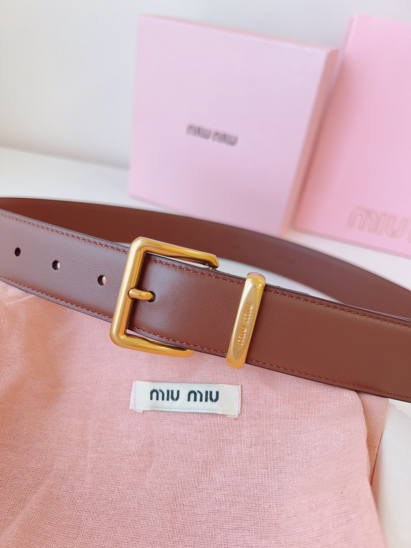 MiuMiu Leather Belts 1:1 Mirror Version