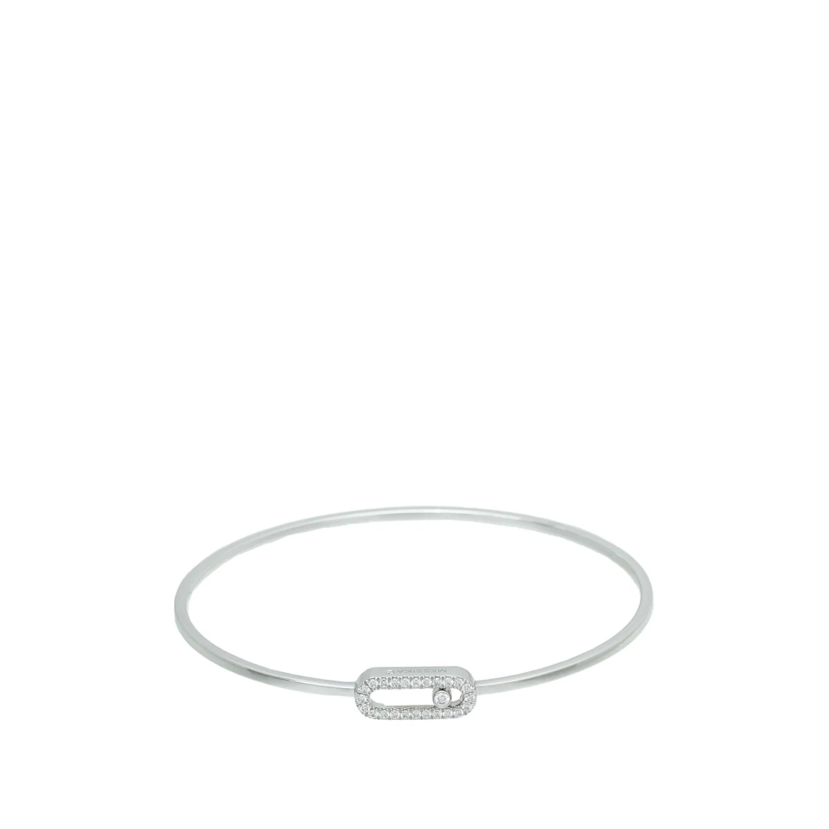 Messika 18K White Gold Diamond Move Uno Pave Flex Bracelet