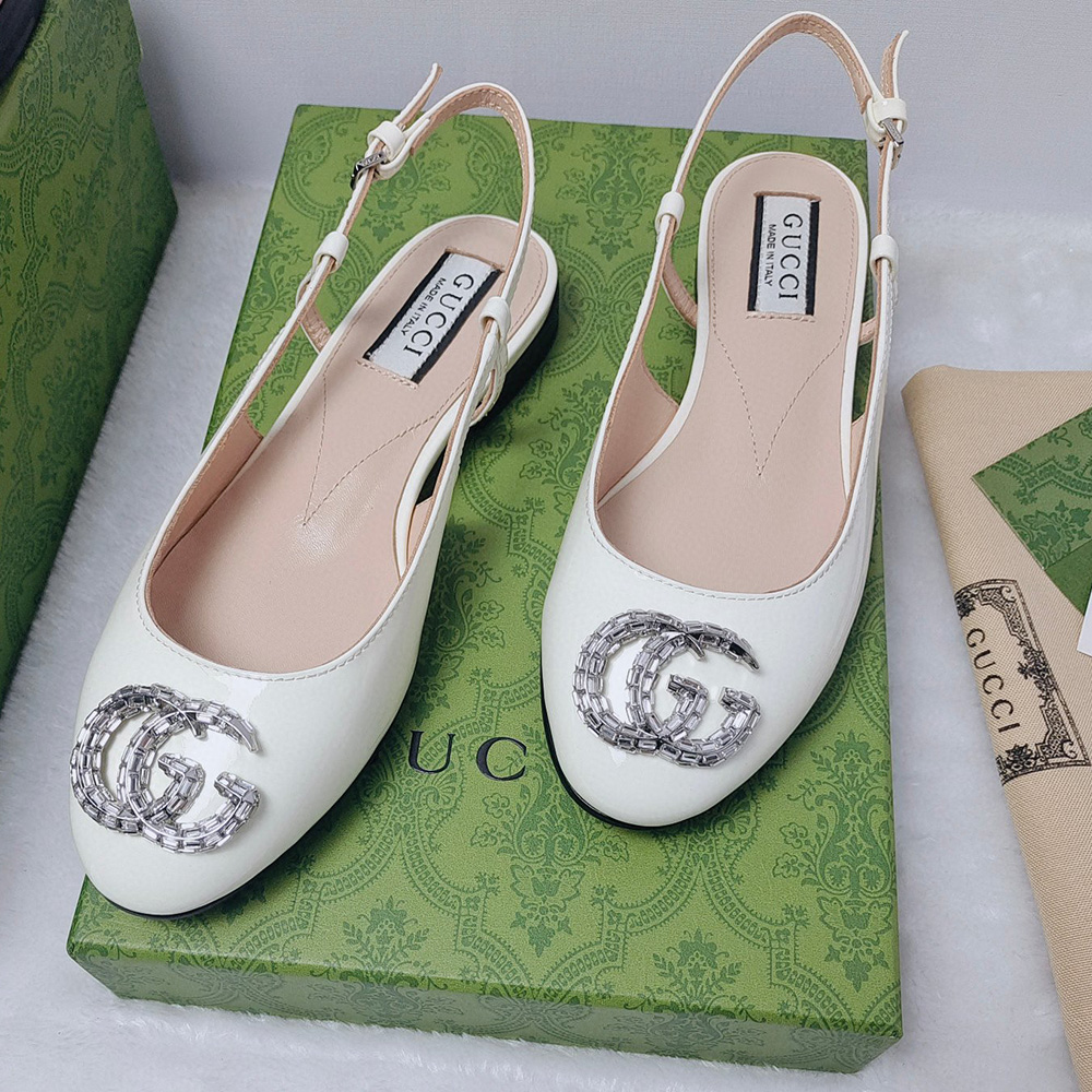 Gucci Leather Flats  Slide Sandal (Replica)