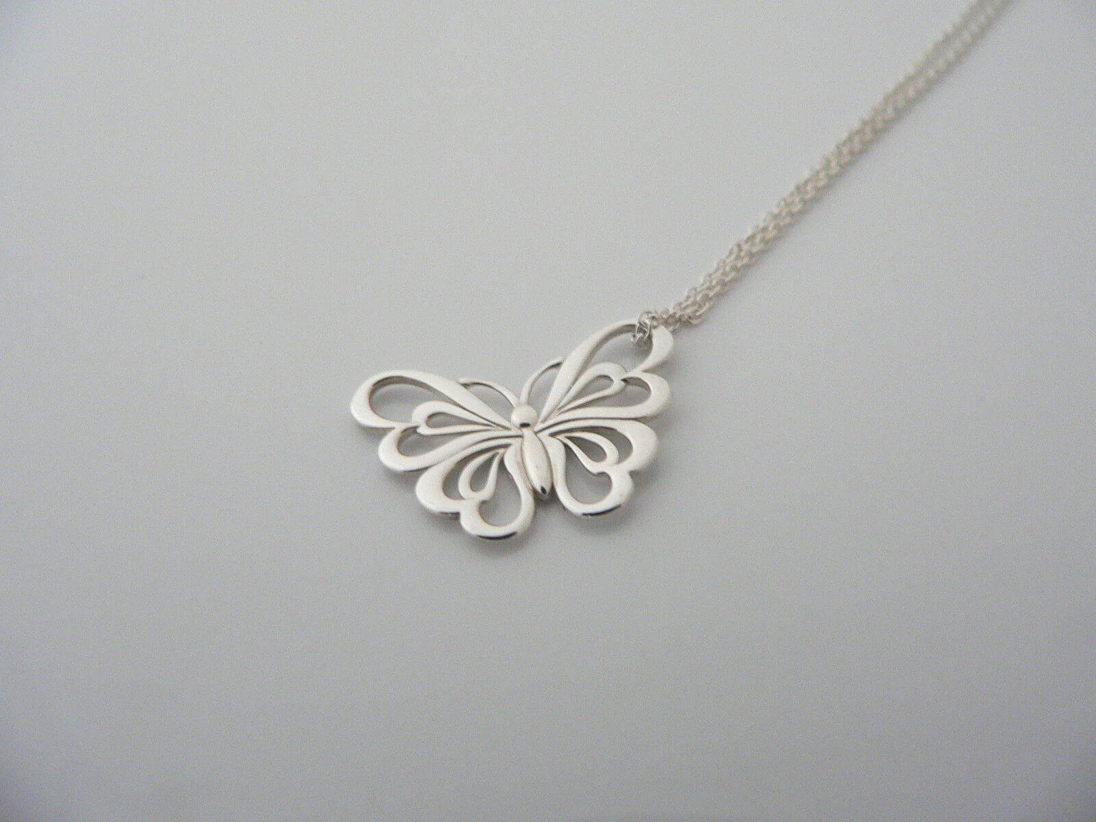 Tiffany & Co Butterfly Necklace  Nature Stencil Pendant Charm 20 Inch Love Gift