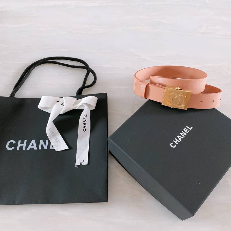 Chanel Belt With Ribbon Buckle Dust Pink Women Belt 30MM
