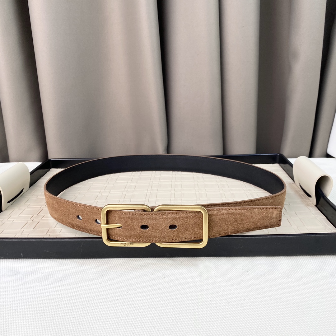 YSL Saint Laurent Leather Belts 1:1 Mirror Version