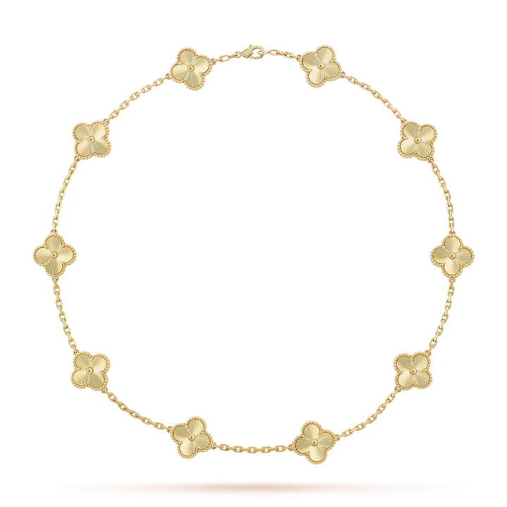 Clover Leaf Necklace,925 Silver, 18k Gold Plated,10 Motifs