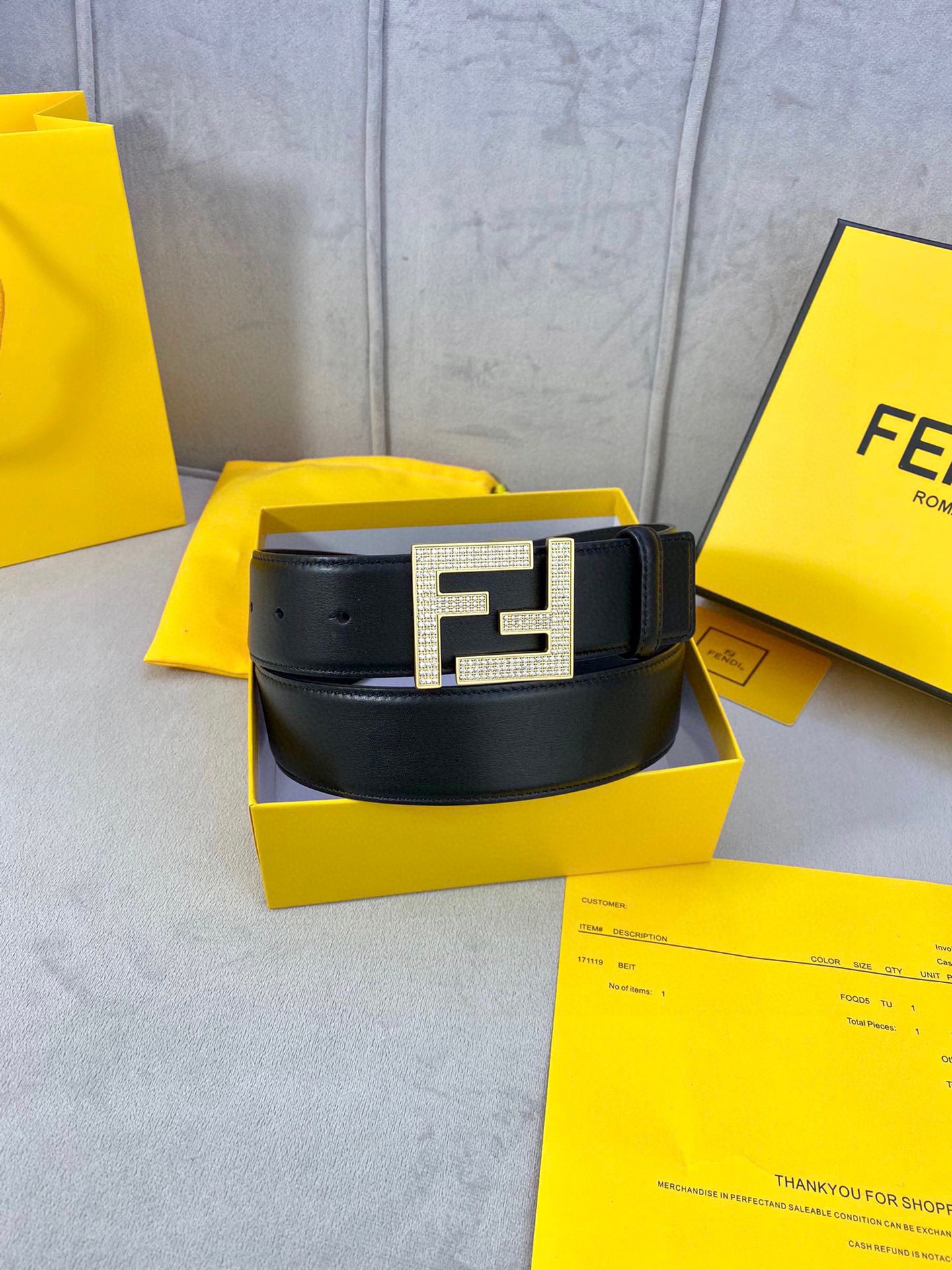 Fendi Leather Belts 1:1 Mirror Version