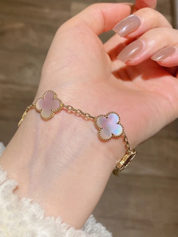Van Cleef Bracelet Dupe, Pink Clover Bracelet
