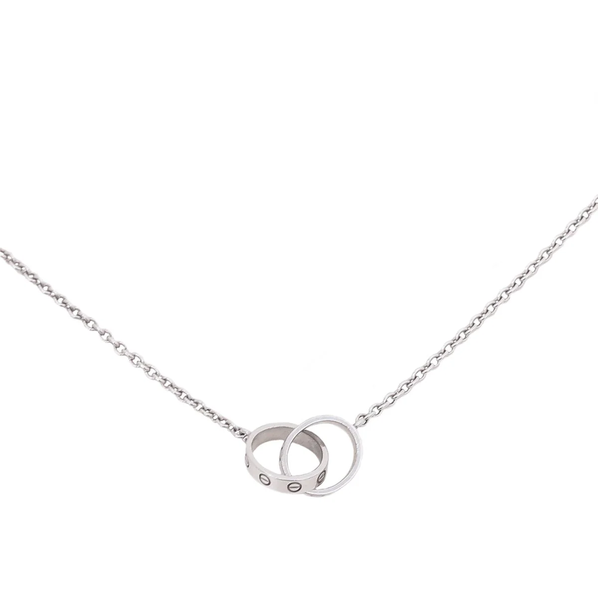 Cartier 18K White Gold Love Hoop Necklace