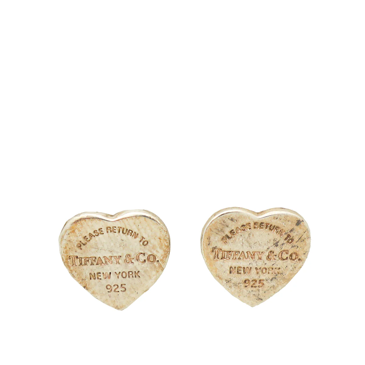 Tiffany & Co Silver Heart Tag Stud Mini Earrings