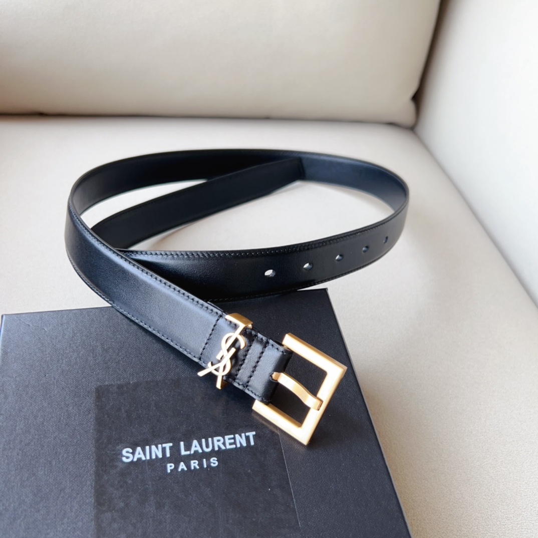 YSL Saint Laurent Leather Belts 1:1 Mirror Version