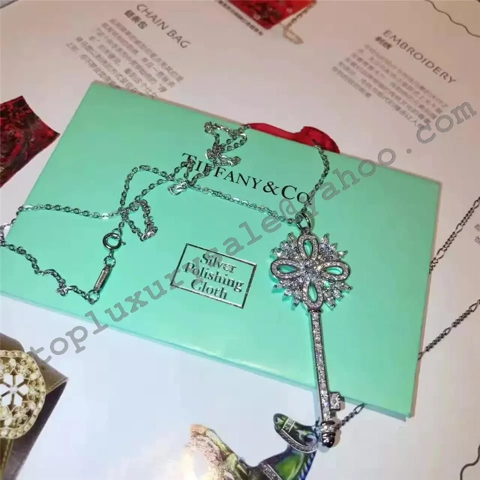 Tiffany Keys Tiffany Victoria Key Pendant Necklace Pear Shaped Diamonds D.C. Sale GRP09208