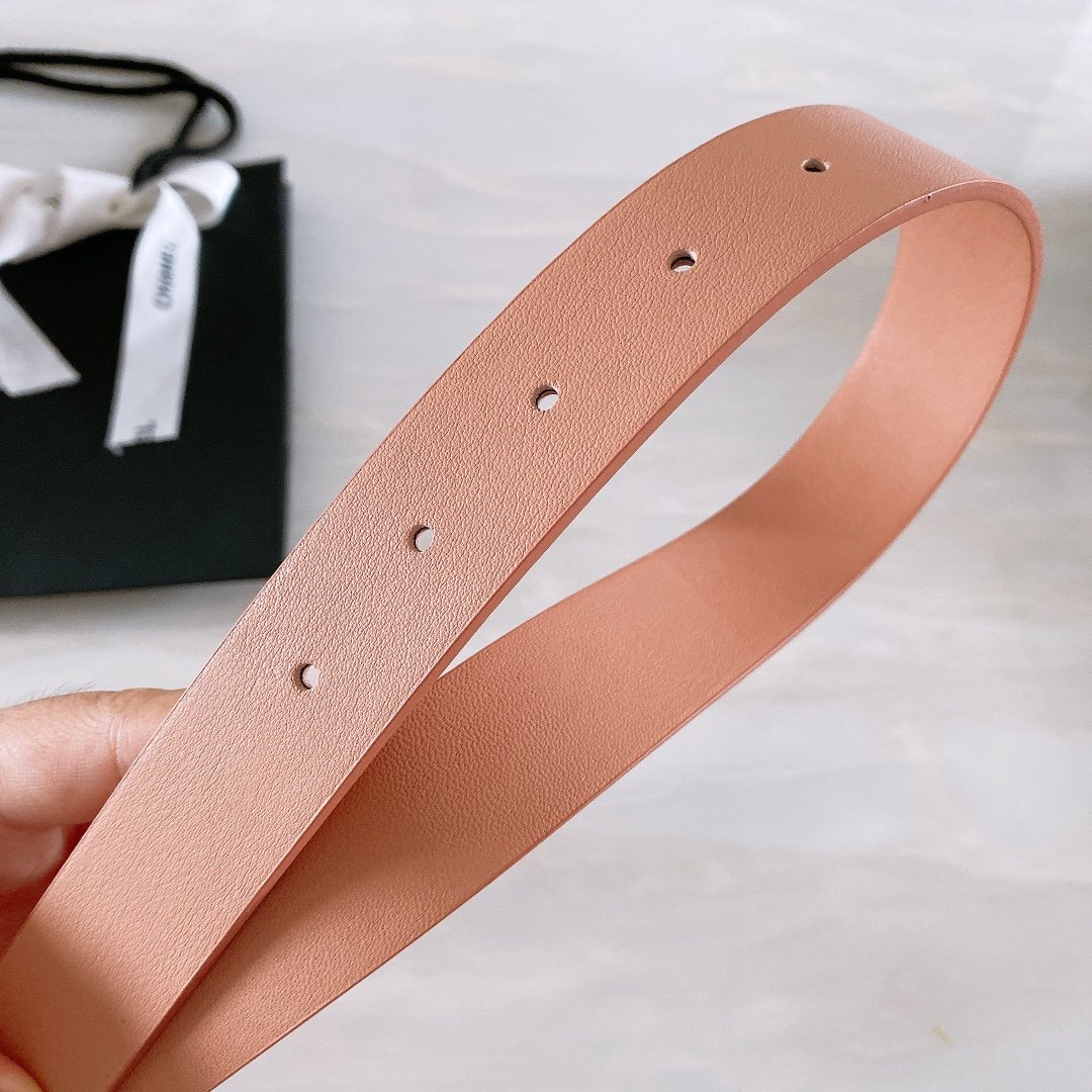 Chanel Belt With Ribbon Buckle Dust Pink Women Belt 30MM