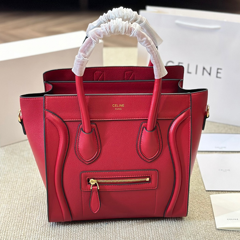 Celine Luggage Smiley leather handbag crossbody bag  (Replica)