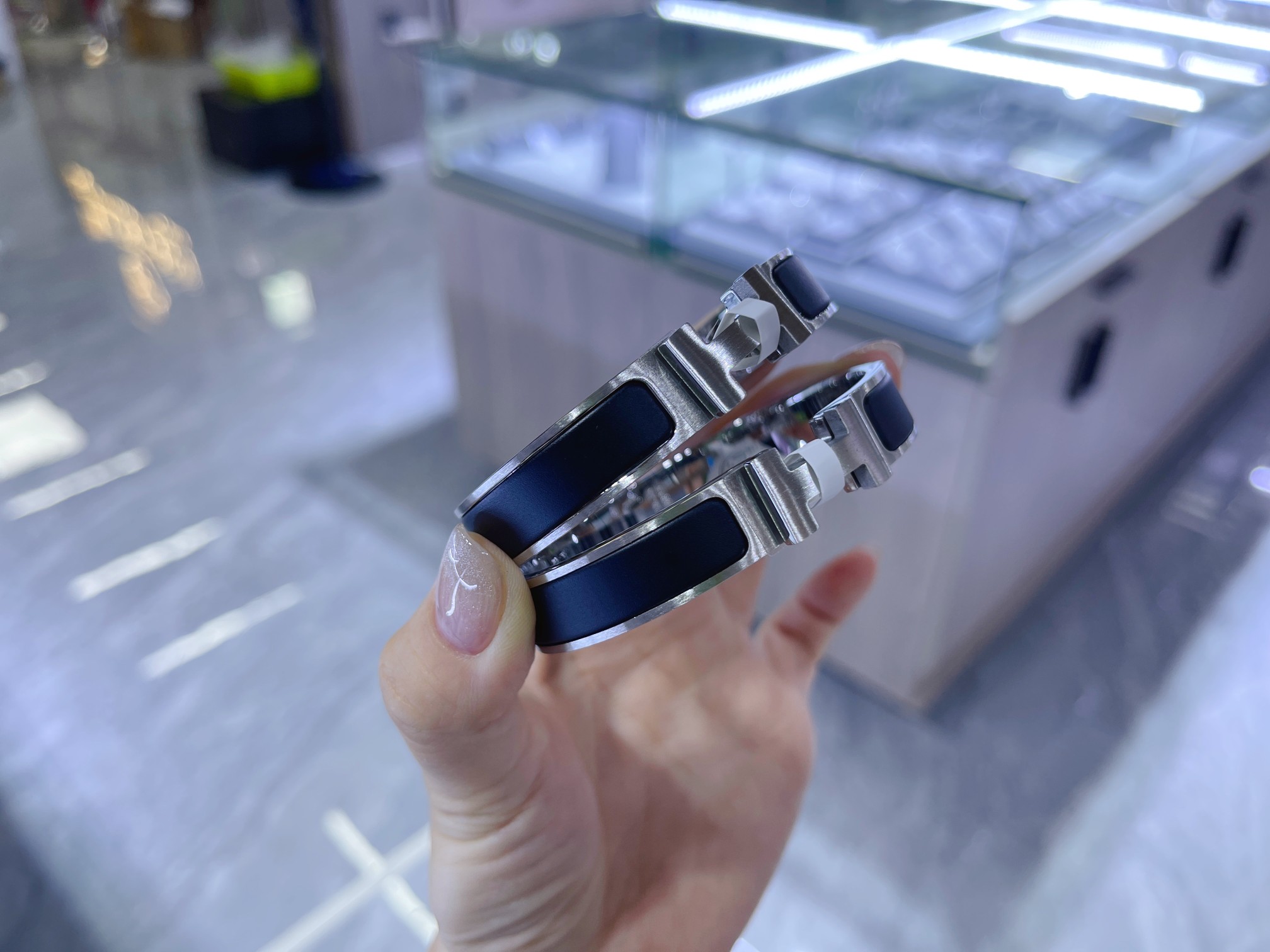 Hermes Matte White Black Warrior Bracelet Replica