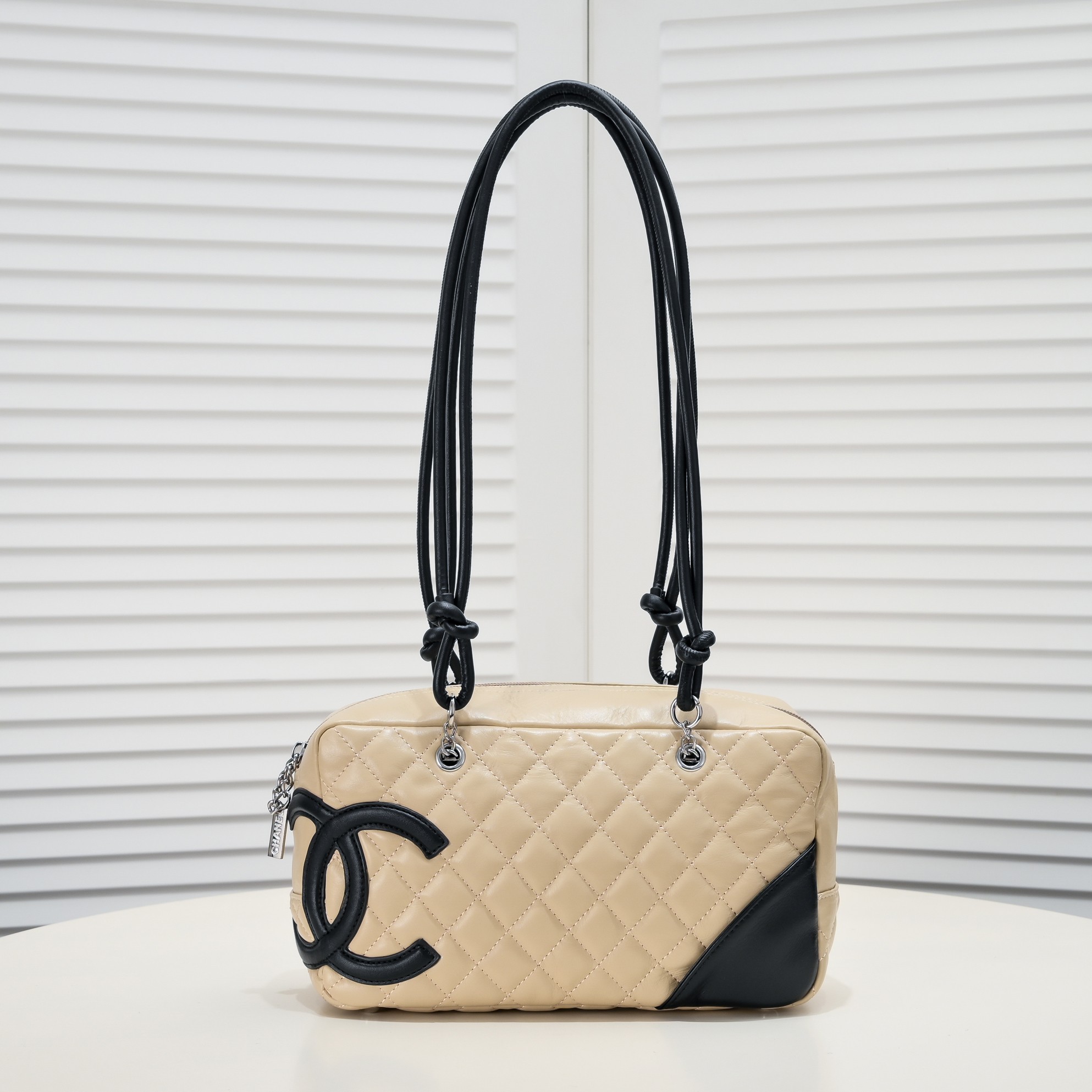 Chanel Ligne Cambon Bowling Bag Large Shoulder Bag Handbag