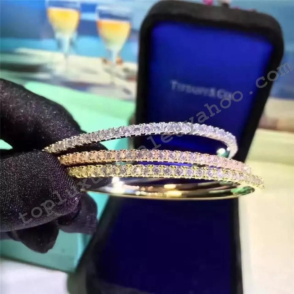 Tiffany Metro Hinged Bangle Sterling Silver Diamonds Jewelry Online Shop