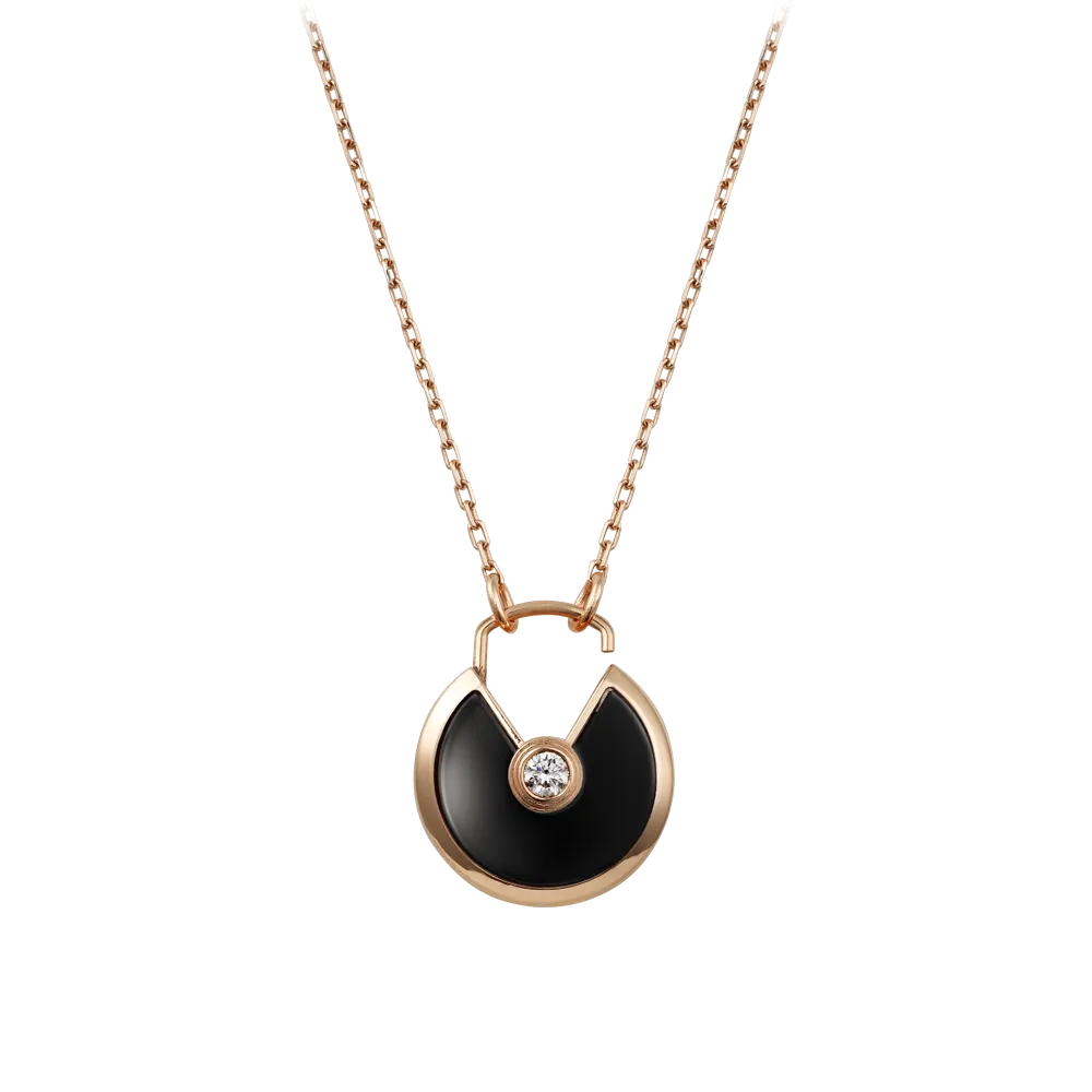 Amulette De Cartier Necklace Pink Gold, Diamond, Onyx B3047400