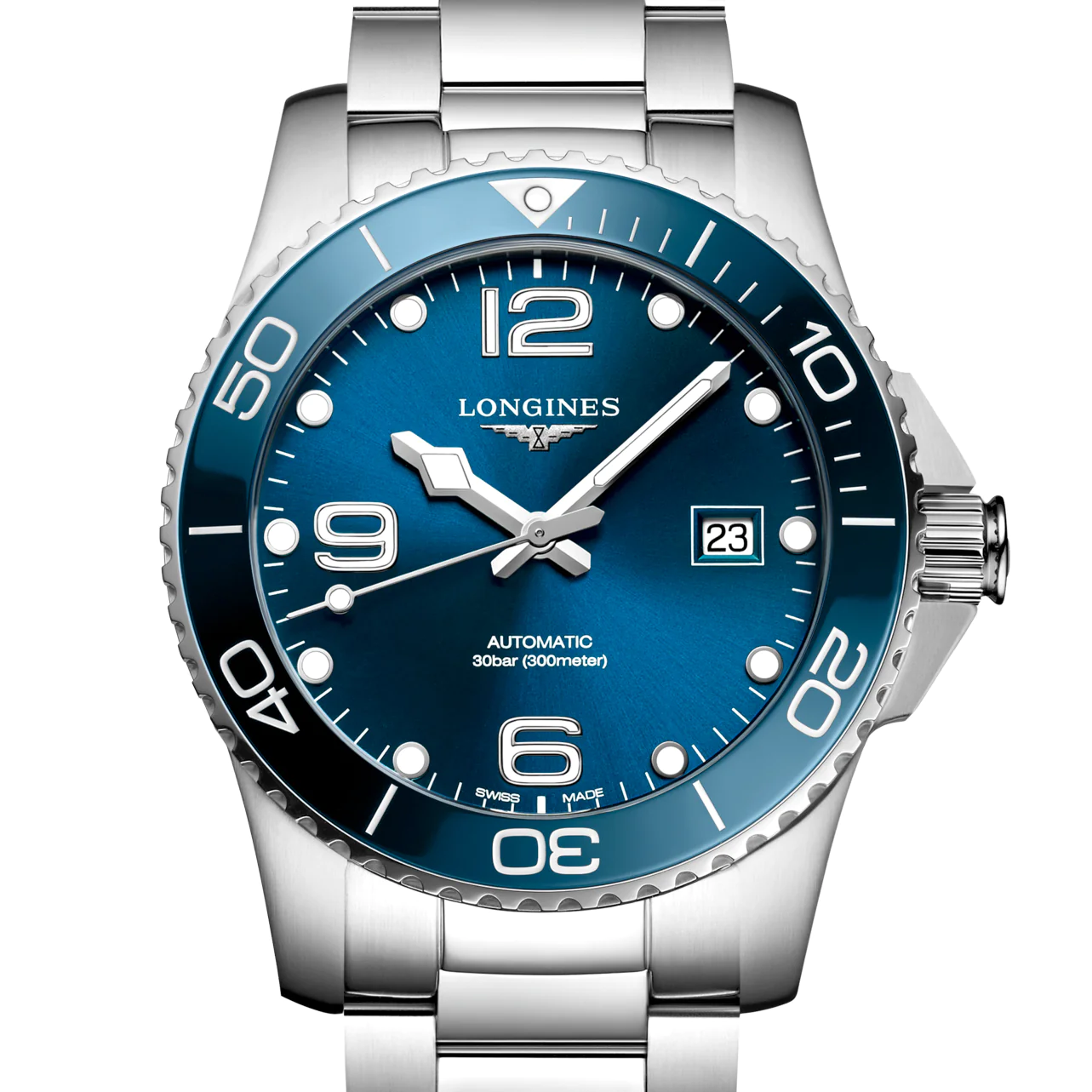 Hydroconquest 41MM Automatic Sunray Blue Dial Ceramic Watch L37814966